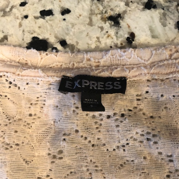 Express Blush Pink Lace Top S - Picture 5 of 7